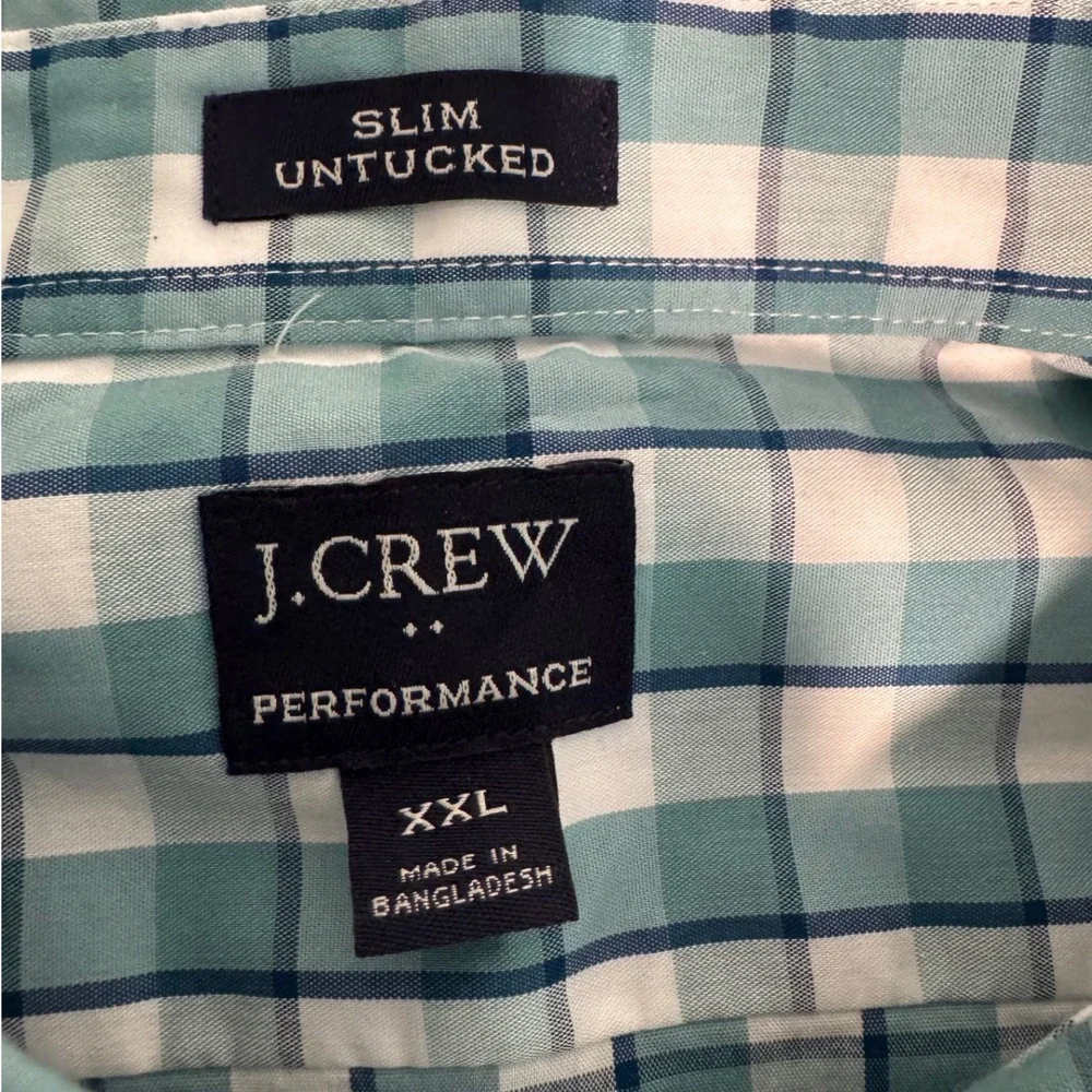 J.‎ Crew XXL Slim Untucked Performance Button Down Shirt Mens Checkered